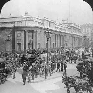THE BANK OF ENGLAND. London, England; stereograph, 1901