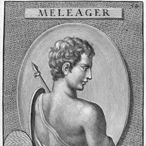 CALANDRUCCI: MELEAGER. Copper engraving, Italian, early 18th century, after Giambattista Calandrucci