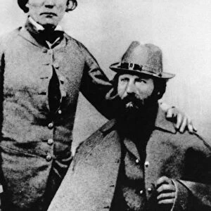CARSON AND FREMONT. A portrait of American explorer John C. Fremont and frontiersman Kit Carson