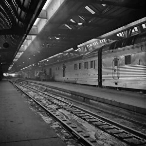 CHICAGO: UNION STATION. A Burlington Zephyr train at Union Station in Chicago, Illinois
