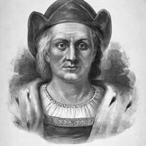 CHRISTOPHER COLUMBUS (1451-1506). Italian navigator. Lithograph by Currier and Ives