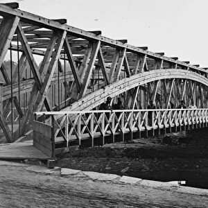 CIVIL WAR: CHAIN BRIDGE. A view of the Chain Bridge over the Potomac River in Washington, D