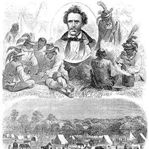 CIVIL WAR: MISSOURI. The camp of U. S. Army General James Henry Lane near Humansville, Missouri, along the Kansas border, October 1861. Contemporary American wood engraving