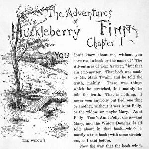 CLEMENS: HUCK FINN. The first page of the 1885 American edition of Mark Twain s