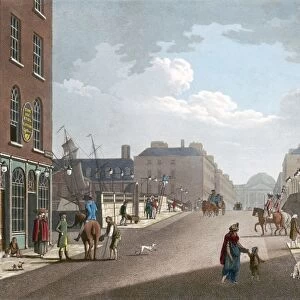 DUBLIN: ESSEX BRIDGE, 1797. View from Capel Street, looking over the Essex Bridge in Dublin