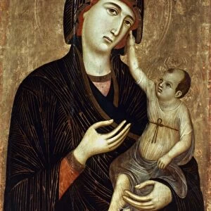 DUCCIO: VIRGIN AND CHILD. The Virgin and Child. Panel, 13th Century, by Duccio di Buoninsegna