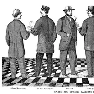 FASHION: MEN, 1866. The Spring and Summer fashions for men for 1866. Wood engraving