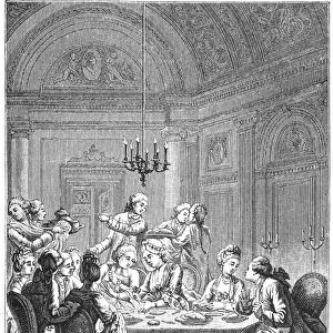 FRENCH DINNER PARTY. French dinner party, 18th century
