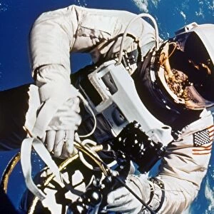 GEMINI 4: SPACEWALK, 1965. Astronaut Edward H. White during spacewalk, 3 June 1965