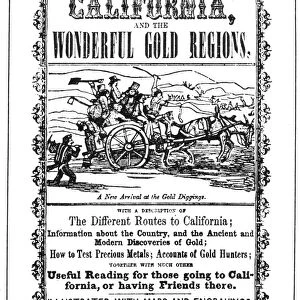 GOLD RUSH GUIDEBOOK, 1849. Cover of a guide to the gold fields of California, printed at Boston