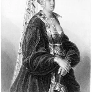 ISABELLA OF BAVARIA (1370-1435). Queen of Charles VI of France, 1389-1422. Steel engraving, German, 19th century