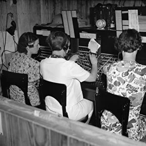 JAMBOREE SWITCHBOARD, 1937. Switchboard operators on duty twenty four hours a day