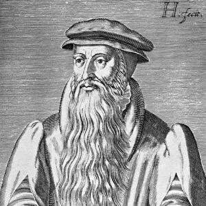 JOHN KNOX (1505-1572). Scottish religious reformer. Line engraving, 1602, by Hendrik Hondius