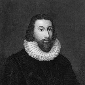 JOHN WINTHROP (1588-1649). American colonist and first governor of Massachusetts Bay Colony. Steel engraving, 19th century