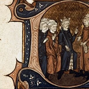 KING LOUIS VII & ADVISERS. King Louis VII of France (1120?-1180) sits with his advisers