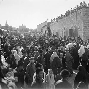 NABI MUSA FESTIVAL, 1920. Palestinian Muslims celebrating Nabi Musa pilgrimage