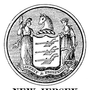 NEW JERSEY STATE SEAL. The seal of New Jersey, one of the original Thirteen States