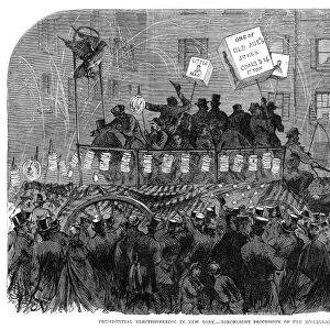 PRESIDENTIAL CAMPAIGN, 1864. A crowd campaigning in Union Square, New York City