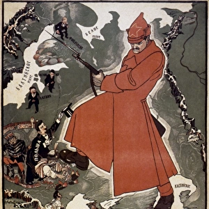 SOVIET POSTER, 1920. Poster urging Lithuanians, Ukrainians and Bolsheviks to be