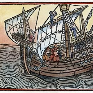 SPANISH SHIP, 1496. A typical late-15th century Spanish ship