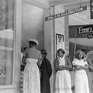 TEXAS: DOCTOR, 1939. Women waiting to see Dr. J. H. Ellington on a Sunday morning in San Augustine