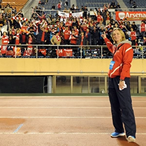 Arsenal Ladies Faye White Amidst Cheering Fans at Nishigaoka Stadium during 1:1 Charity Match vs INAC Kobe