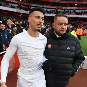 Arsenal's Gabriel Martinelli Consoles Peter White after Arsenal vs Newcastle United Match