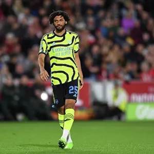 Arsenal's Mohamed Elneny Watches Brentford-Arsenal Carabao Cup Clash, 2023-24