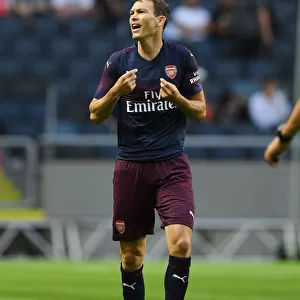 Arsenal's Stephan Lichtsteiner in Action against SS Lazio during Pre-Season Friendly in Stockholm, 2018