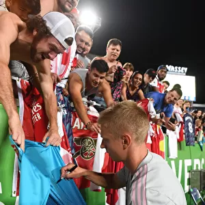 Arsenal's Zinchenko Mingles with Fans, Signs Autographs after Arsenal v Chelsea Florida Cup Match