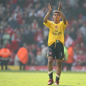 Denilson waves to the Arsenal fans after the match