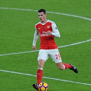 Granit Xhaka: Arsenal Midfielder in Action against Crystal Palace, Premier League 2016-17