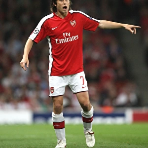 Tomas Rosicky Scores in Arsenal's 2-0 Victory over Olympiacos in the Champions League, Emirates Stadium, 2009