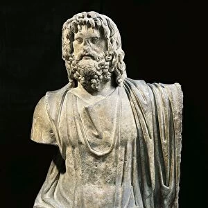 Alabaster bust of Serapis, from Tell Atub