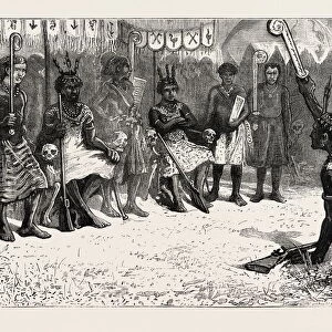 The Ashantee War: a Palaver of Native Kings, Anglo Ashanti War, Ghana, 1873 Engraving