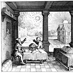 Astrologers preparing a horoscope. From Robert Fludd Utriusque Cosmi historia. Oppenheim