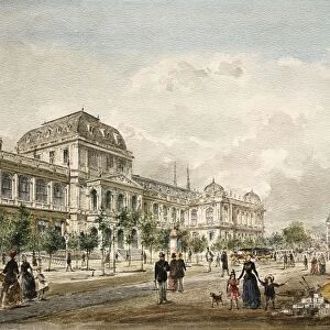 Austria, Vienna, Vienna University building seen from Ringstrasse