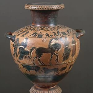 Black-figure hydria with apotheosis of Hercules, from Cerveteri, Rome Province