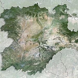 Castile and Leon, Spain, True Colour Satellite Image