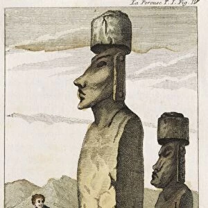 Chile, Monuments on Easter Island, engraving by Dell Acqua from the Voyage of La Perouse Round the World by Jean-Francois de Galaup, comte de La Perouse (1741-1788)