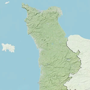 Departement of Manche, France, Relief Map