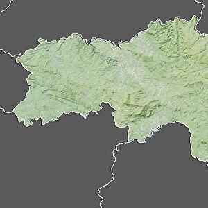 Departement of Orne, France, Relief Map