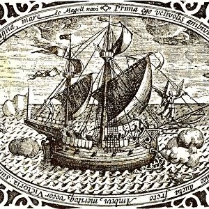 Ferdinand Magellans (1480-1521) ship Victoria. Magellan led the first