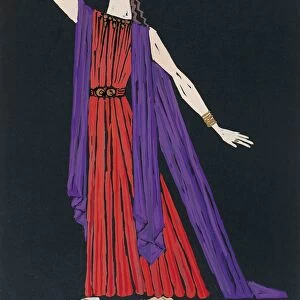 France, Paris, costume sketch for Medea performance at Paris Opera