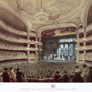 France, The Paris Imperial Academy of Music (Paris Opera), engraving