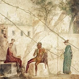 Fresco depicting Pan among Nymphs, from Pompei, Italy