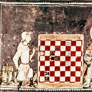 Game of Chess between a Crusader and a Saracen. From Spanish manuscript of a treatise