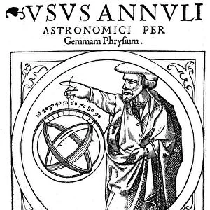 Gemma Phrysius or Frisius (1508-1555), Dutch mathematician, holding an adjustable