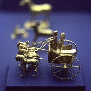 Gold model chariot from the Oxus treasure. Achaemenid Persian, 5-4th century BC
