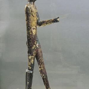 Gold-plated bronze statuette of male figure walking, from Byblos, Temple of Obelisks, Lebanon